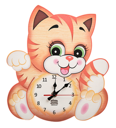 Часы настенные Полосатый котенок Народные промыслы
