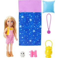 Кукла Barbie Челси с питомцем и аксессуарами Кемпинг HDF77