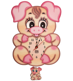 Часы настенные Розовые хрюшки (с маятником) Народные промыслы