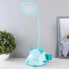 Настольная лампа "Милый мишка" LED 3,5Вт USB АКБ синий 12х15х32 см No Brand