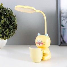 Настольная лампа "Котенок" LED 3Вт USB АКБ бежевый 9,5х8,5х25 см No Brand