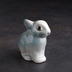 Сувенир "Кролик серый", фарфор, эффектарная глазурь, 6,5 см No Brand