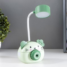 Лампа настольная "Дели" LED 2 режима 2Вт USB зеленый 11,7х7х12 см No Brand