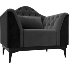 Кресло Лига Диванов Флорида велюр серый\черный (112288)