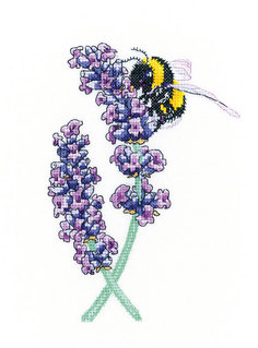 Набор для вышивания крестом HERITAGE Пчела на лаванде арт.PULB1468E
