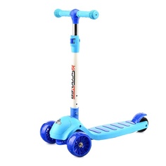 Самокат Oubaoloon регулируемая стойка, свет, звук, синий, до 50 кг