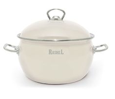 Кастрюля эмалированная с крышкой RASHEL R1516, 2.2л 16см (цвет кремовый)