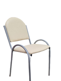 Стул офисный Элегант, со спинкой мягкий бежевый 1 шт No Brand