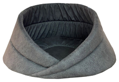 Лежанка для животных HOMEPET Leather №2 Микровелюр, лежак, темно-серый, 55х55х27 см