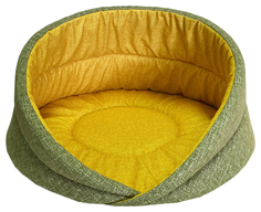 Лежанка для животных HOMEPET Релакс №1 Микровелюр, лежак, желто-зеленый, 45х45х27 см