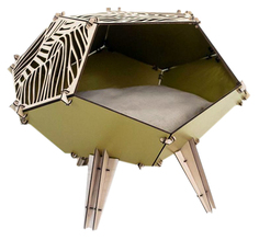 Домик для животных HOMEPET Wood, Котаэдр оливковый, 54,5x57,1x43 см