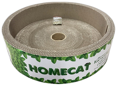 Когтеточка Homecat, круглая с бортами мятная из гофрокартона, 36x9 см