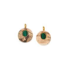 Серьги из бижутерного сплава с малахитом Nature Bijoux NB22.2-12-75595