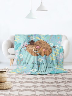 плед 150x200 (велсофт) Ambesonne Мамонтены в цветах на диван или кресло