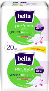 Прокладки супертонкие Bella Perfecta Ultra Green 10 + 10 штук