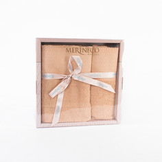 Набор полотенец подарочный 2шт (70х140, 50х90), полотенца махровые, банные в коробке Merineco