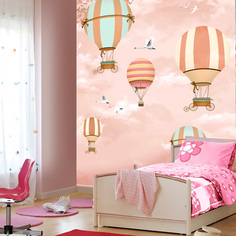 Фотообои бумажные бесшовные VEROL "Шары на бежевом" 3,1 м2 155х200 см.