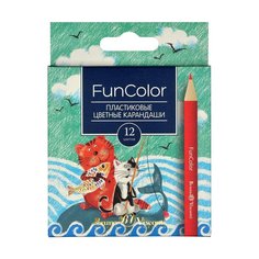 Карандаши цветные Bruno Visconti FunColor 12 цветов трехгранные укороченные, 1373738