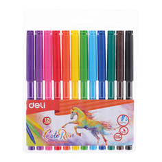 Упаковка фломастеров Deli ColoRun EC10003, 12 цв., пакет с европодвесом
