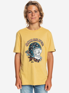 Футболка для мальчиков Quiksilver Skulltrooper, Желтый, размер 141