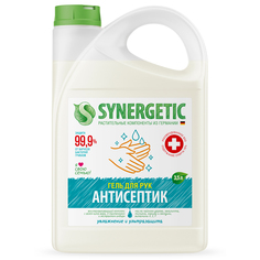 Антисептик для рук SYNERGETIC "Увлажнение и ультразащита 99,9%" с алоэ вера, 3,5л, гель