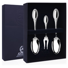 Набор чайный "Император" 3 предмета (Вилка лимона + 2 кофейных ложки) АргентА