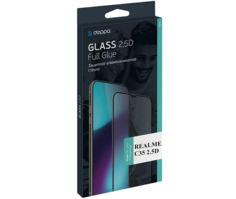 Защитное стекло Deppa для realme C35 2.5D Full Glue (черная рамка)