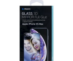 Защитное стекло Deppa Mirror для Apple iPhone XS Max 3D Full Glue (черная рамка)