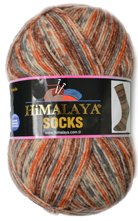 Пряжа Himalaya 1609 Himalaya Socks 160-03 серый, оранжевый, коричневый