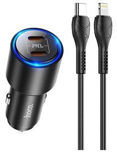 Зарядное устройство Hoco NZ3 Clear 2xUSB + кабель Type-C - Lightning No Brand
