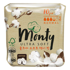 Прокладки женские гигиенические Monty Ultra Soft Normal Plus 10 шт