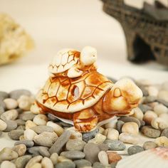 Фигурка для аквариума Керамика ручной работы Черепашка, 5,5х10,5х5 см