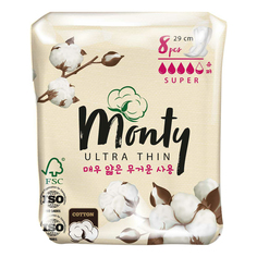 Прокладки женские гигиенические Monty Ultra Thin Super Plus 8 шт