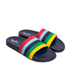 Шлепанцы женские Happy socks shoes Pool Slider Stripe STR114 синие 36.5 EU