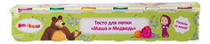 Тесто для лепки Маша и Медведь 6 цветов по 50 г Росмэн 33362
