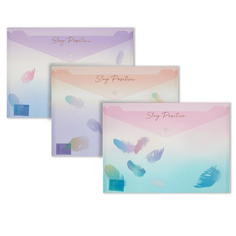 Папка-конверт на кнопке Перья Attache Selection A4 PP 3 шт/уп