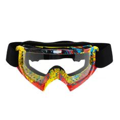 Горнолыжная маска прозрачное, цвет желтый-красный No Brand