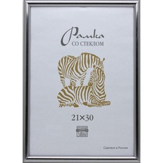 Рамка оформительская Zebra пластиковая, А4, серебряного цвета Зебра