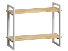 Полка подвесная Бервин 2 натуральный с белым основанием Loftyhome