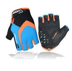 Велоперчатки Larsen 01-2822, голубой/оранжевый, M