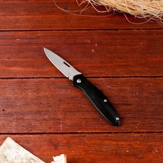 Туристический нож Разведчик, лезвие 6,5 см, рукоять металл, без фиксатора, 15,5х2,1 см No Brand