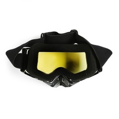 Горнолыжная маска со съемной защитой носа, стекло желтое, черные No Brand