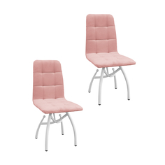 Комплект стульев M-Group Леон шарики пудровый белые ножки (2 шт)