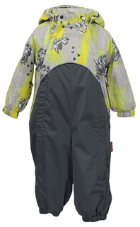 Комбинезон весенний Huppa Golden 70148, светло-бежевый с принтом/серый р.74