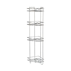 Полка для ванной угловая Swensa 4-х ярусная 23 x 23 x 96 см хром