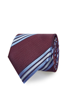 Шелковый галстук с принтом в диагональную полоску Canali