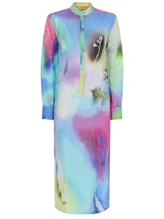 Платье льняное с принтом 120% Lino