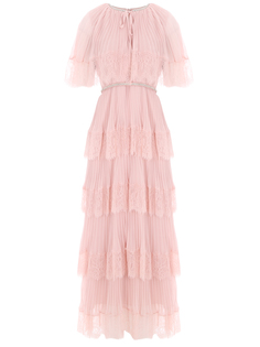 Платье плиссированное с кружевом Self Portrait