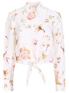 Блуза льняная с принтом 120% Lino