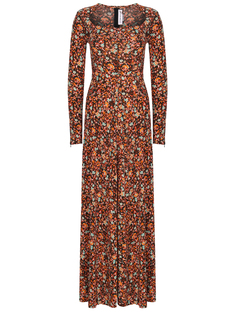 Платье из вискозы с принтом Victoria Beckham